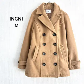 [잉그] 피코트 M 카멜 베이지 미들 기장 출퇴근 더블 버튼