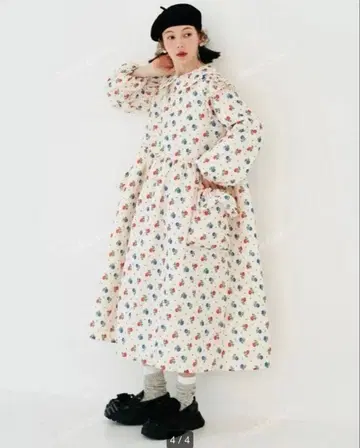 IMAKOKONI 이마코코니 플라워 프린트 롱 원피스 프릴 다운