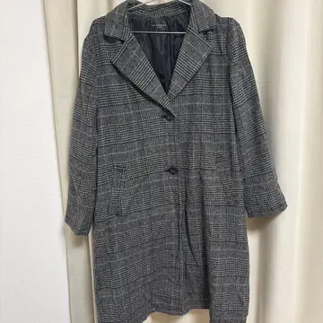 체스터 코트 그레이 체크 롱 코트 SPIRALGIRL Mode