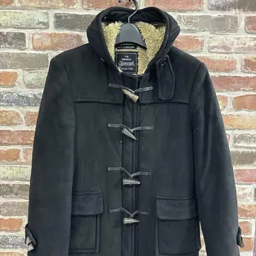 GLOVERALL 블랙 더플 코트 플리스 라이닝