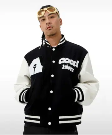 A Few Good KIDS 바시티 자켓 블랙/화이트