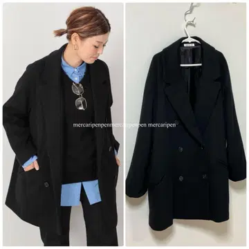 DeuxiemeClasse 숏 더블 코트 피코트 블랙 코트