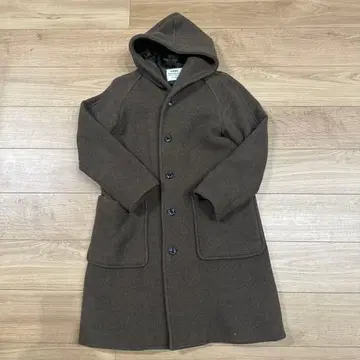 coen 브라운 후드 부착 더플 코트