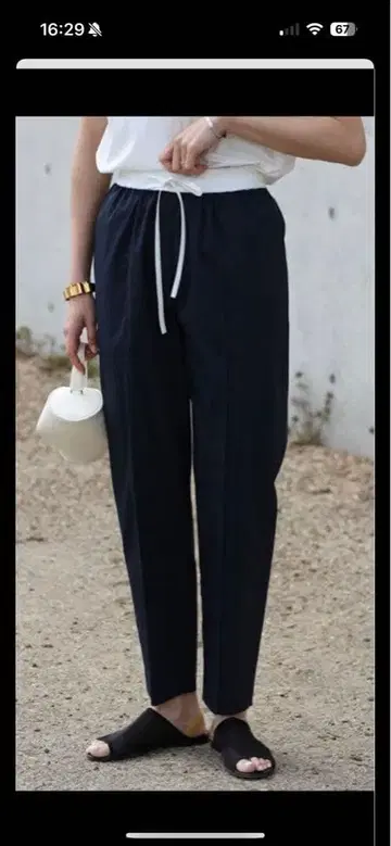 bow.a 미즈기시 테이퍼드 팬츠 블랙 M