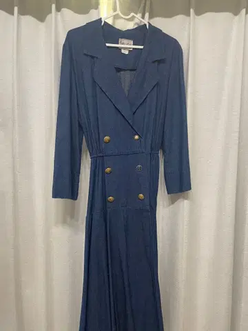 데님 원단 더블 브레스트 셔츠 원피스