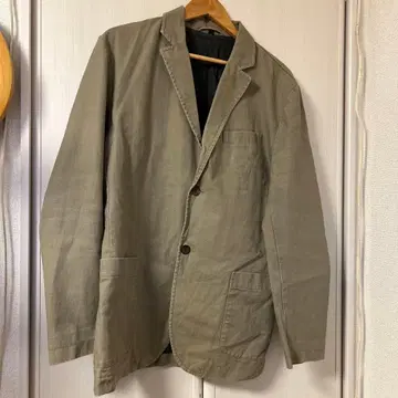 올리브 그린 코튼 테일러드 자켓 XL