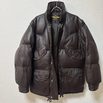 [모건 프로덕션즈] 새상품급 올 가죽 다운 자켓 브라운 소가죽