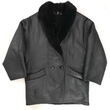 [ 새상품급 ] 리얼 무스탕 자켓 리얼 무스탕 코트 보아 블랙 XL