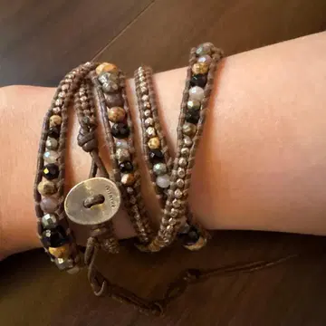 CHAN LUU 5연 랩 브라운 팔찌