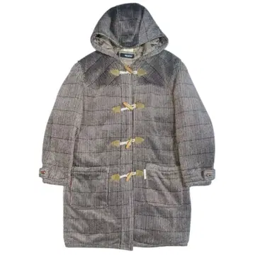 Maul Ruck 더플 코트 체크 충전솜 그레이 브라운 L