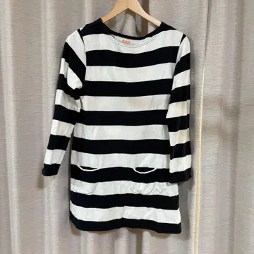 BEAMS BOY 보더 7부 소매 원피스