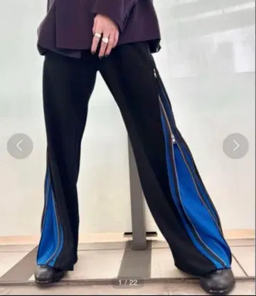 HARE 더블 집 레이어드 라인 팬츠