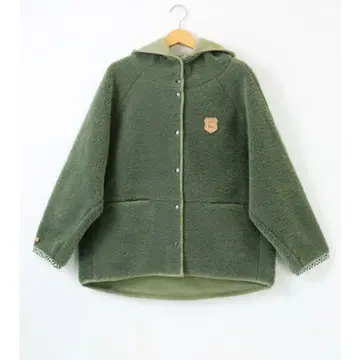 DOGDEPT 도그데프트 무스탕 보아 후드티 올리브