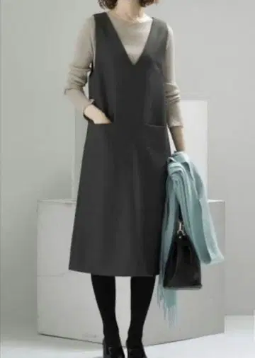 어반 리서치 ROSSO 그레이 오버롤 스커트