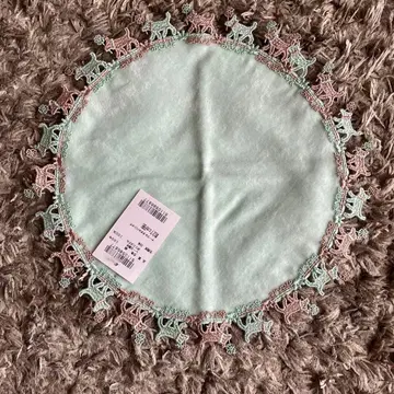 산책 라이트 그린 긴자와 레이스 타월 손수건 럭키 도그 강아지 긴자와