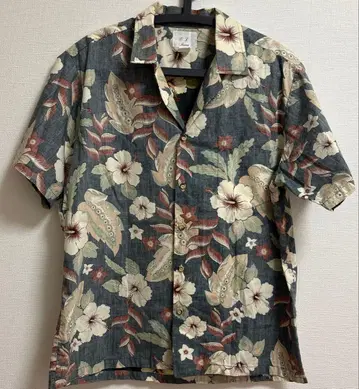 플라워 무늬 반팔 하와이안 셔츠