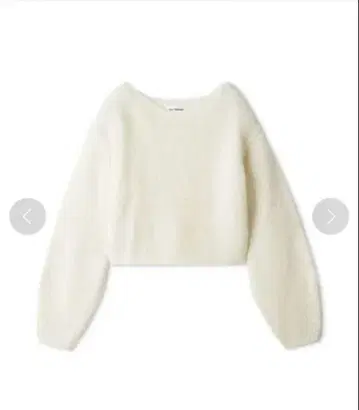 릴리 브라운 알파카 혼방 핸드 니트 풀오버 화이트 니트