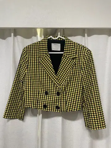 체크 무늬 테일러드 자켓