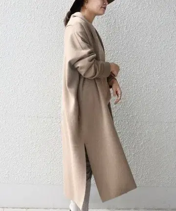 SHIPS 니트 코트 롱 가디건 가운 카멜