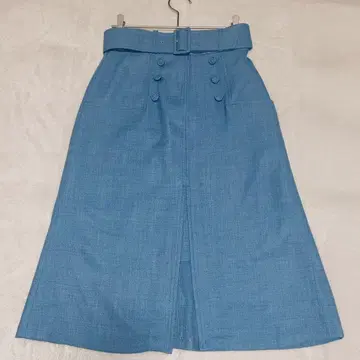 스윙 루 롱 스커트 벨트 포함 프론트 슬릿 S 블루