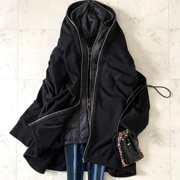 새상품급*더블 스탠다드 봄버 히트 38 블랙 블루종 후드티