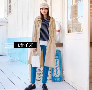 카키 모즈 코트 후드 부착 코트