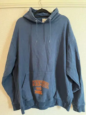 X-GIRL 블루 후드 부착 후드티