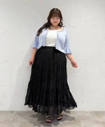 개더 티어드 롱 스커트