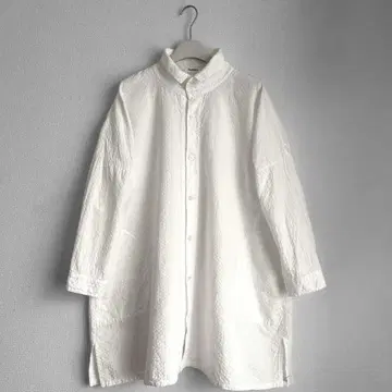 플랜테이션 축구 원단 코튼 셔츠 원피스 코트 튜닉