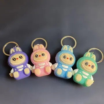 토끼 캐릭터 키링 4색 세트 라부부