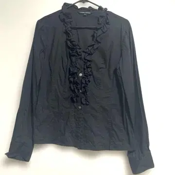 LAURA ASHLEY(로라 애슐리) V넥 긴팔 셔츠 블랙 11