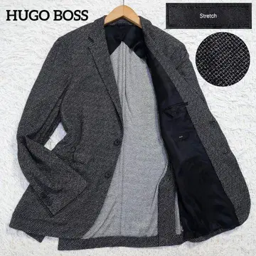 레어 빅 사이즈 휴고보스 테일러드 자켓 언컨 네이비 올 패턴 XL 상당
