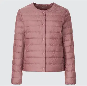 유니클로 울트라 라이트 다운 컴팩트 자켓 핑크 수납 봉투 포함 M