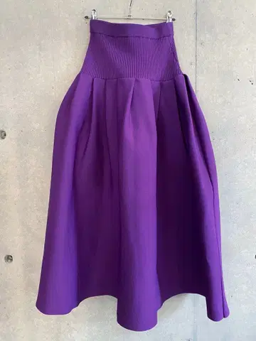 턱 니트 스커트 퍼플 언리드