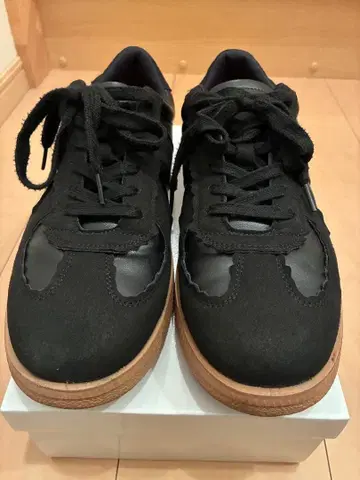 블랙 스니커즈 스웨이드/합성 피혁