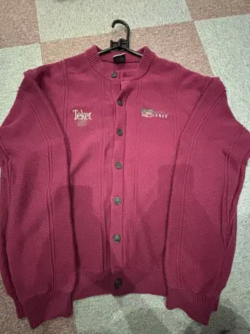 Teket 와인 레드 가디건 M