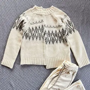 ma couleur 기하학 패턴 아이보리 스웨터 노르딕 시착만 한 상품