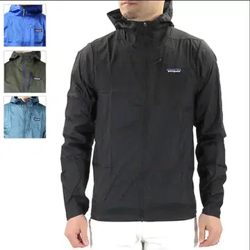 블랙 나일론 후드 자켓