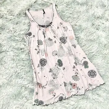 올 패턴 크레이지 패턴 무릎 기장 원피스(L) 페미닌 슬리브리스 귀여운