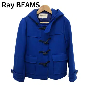 레이빔즈 후드 부착 더플 코트 여성용 캐주얼 파랑 XS