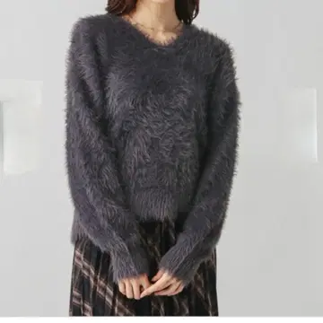 [ 미사용 택 포함 ] GLOBAL WORK 샤기 V넥 풀오버 니트