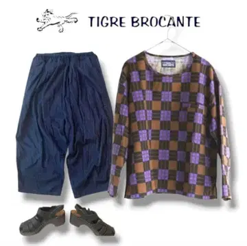 일본제*TIGRE BROCANTE*큐브 체크 플란넬 풀오버