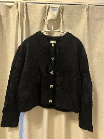 H&M 블랙 퍼 니트 긴팔