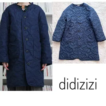 didizizi 디디지 지 토끼 퀼팅 노카라 코트 자켓