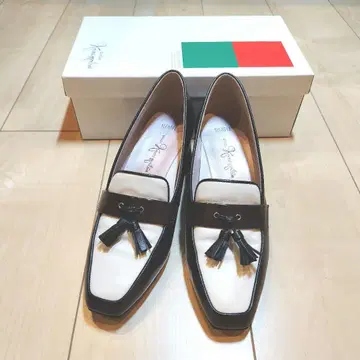 새상품급 긴자 카네마츠 투톤 펌프스 홍차 베이지 23.5cm