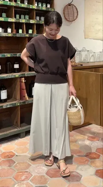 택 포함 새상품 BEARDSLEY 허리 리브 프론트 턱 팬츠