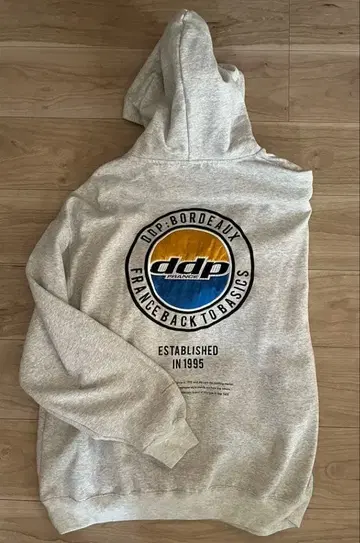 DDP 로고 그레이 후드티