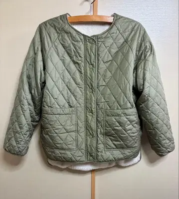 택 포함 미사용 새상품 사만사 모스모스 블루 퀼팅 리버서블 자켓