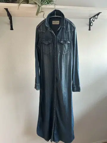 goa 데님 셔츠 롱 원피스