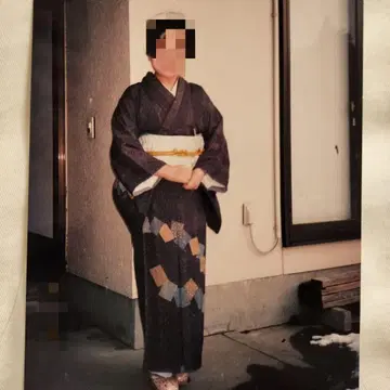 기모노 다회 호몬기 모던 브라운 보라색 계열